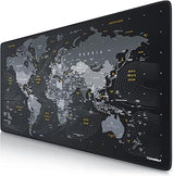 CSL - XXL Gaming Mouse Pad - Planisphere Design - 35 x 16 inches - Extra Large Office Mouse mat - Finely Woven Fabric, Non-Slip Rubber Base - Improved Precision and Speed - Washable Table mat