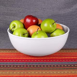 Elite Global Solutions M13R5-NW Medium Round Bowl, 13" Dia. x 5" h., Melamine, White (Pack of 3) | Dishwasher safe, Shatterproof, Buffet safe, Restaurant service, Great for Salads, Sides, Pasta and Shared Dishes