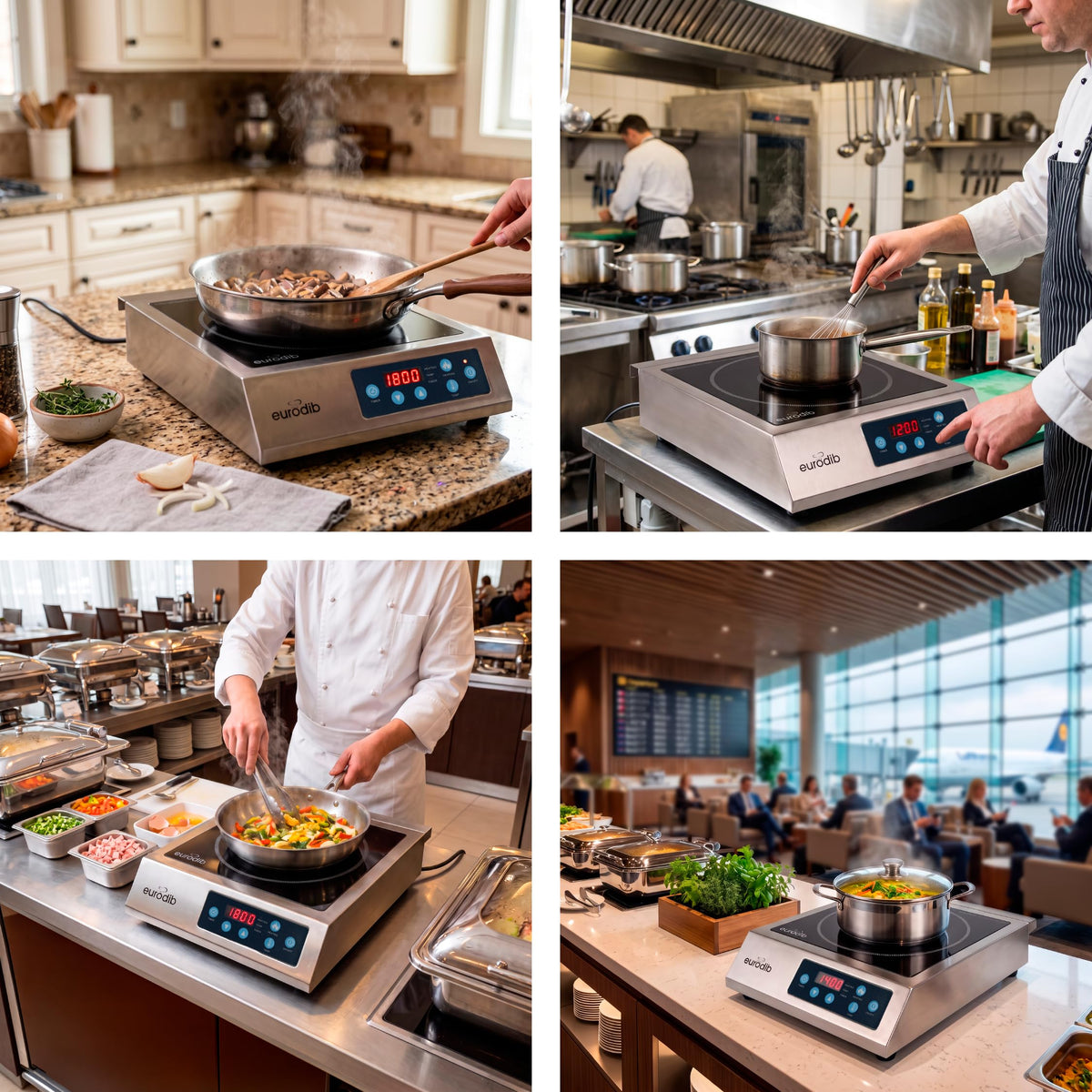 Commercial Induction Cooktop by Eurodib – Stainless Steel, Silver, Model CI1800