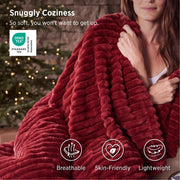 Bedsure Fleece Throw Blanket, Soft Microfiber, Red 50x60