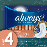 Pads Ultra Thin Size 4-28 Count Overnight (3 Pack) by Always – overnight, Pack of 3, Model 30662