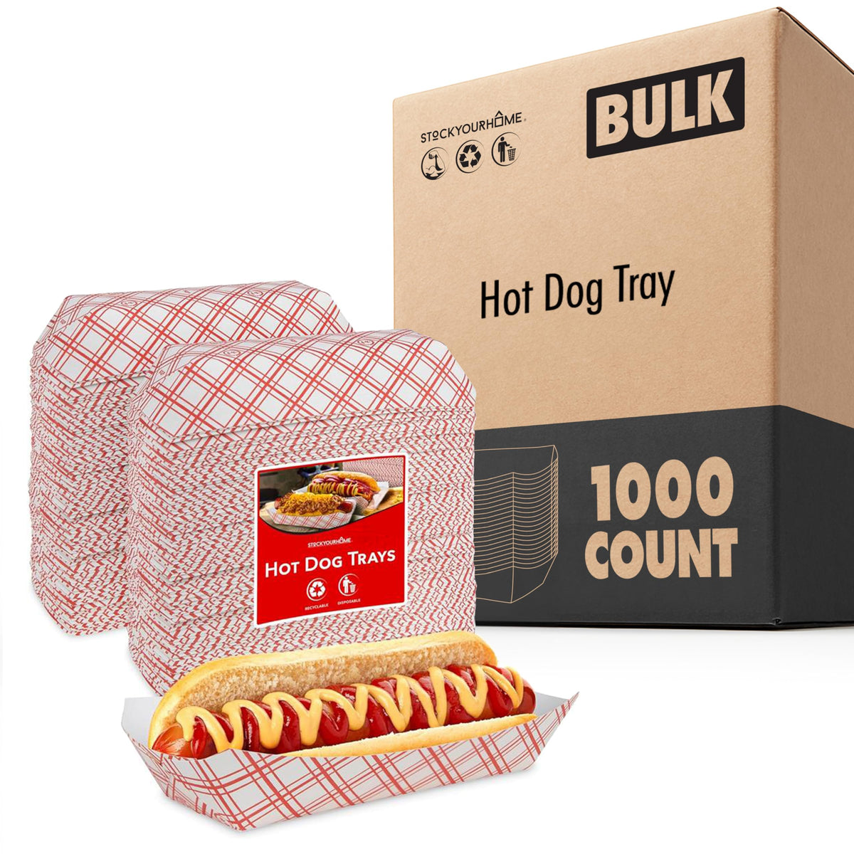 Stock Your Home 1000 / 1000 Count / Red Serving Trays