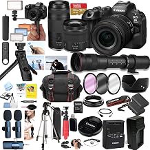 Canon EOS R6 Mark III Mirrorless Camera with RF 24-105mm STM + RF 75-300mm + T-Mount 420-800mm Telephoto Lens Bundle, 32.5MP Full-Frame, 7K RAW, 4K120, 64GB SD (Renewed)