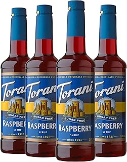 Torani Sugar Free Raspberry Flavored Drink Syrup, 25.4 fl oz, 4 Pack