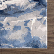 Rugs Contemporary Blue & Grey Marble Ice Design Washable 7'9" x 10'2" (8'x10') Area Rug - Modern Swirl Watercolor Bedroom Rug by Abani – 8' x 10' (Rectangular), Model REG110A-8