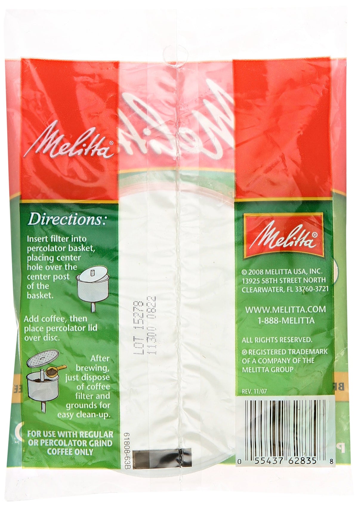 Disc Coffeemaker Filters by Melitta – 1 Box, White, Model 628354