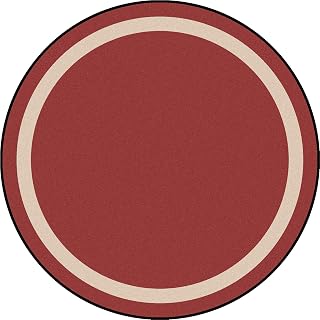 Joy Carpets Portrait Solid Colored Area Rug, Wine, 13'2" Round