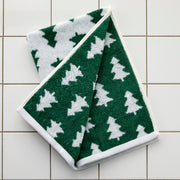 SKL Home Holiday Trees Hand Towel Set, 2 Piece, Green and White