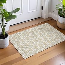 Addison Rugs Chantille ACN2682 Ivory 1'8" x 2'6" Indoor/Outdoor, Machine Washable, Easy Clean, Non Shedding, Bedroom, Living Room, Dining Room, Kitchen, Patio Rug