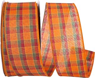 Reliant Ribbon Alford Plaid 3 Value Wired Edge Ribbon, 2-1/2 Inch X 50 Yards, Multi