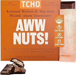 TCHO Organic Awww Nuts! Filled Dark Chooclate, 2.47 Ounce