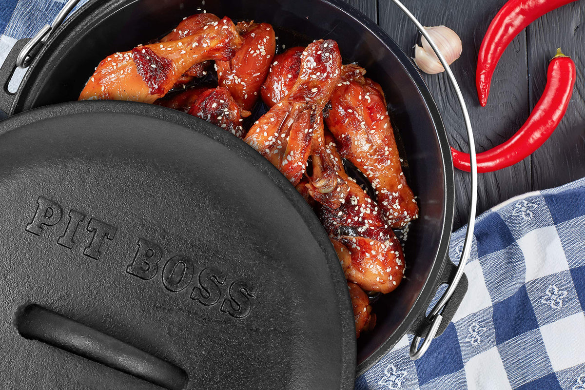 6 Piece Cast Iron Starter Kit by PIT BOSS – 10 inch, 12 inch, 10 inch camp oven, Cast Iron, Black, Pack of 6, Model 68016
