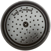 Cocotte shallow Round 26cm Black by STAUB – 4 quarts, 4 liters, Cast Iron, Noir Mat, Model 1007502