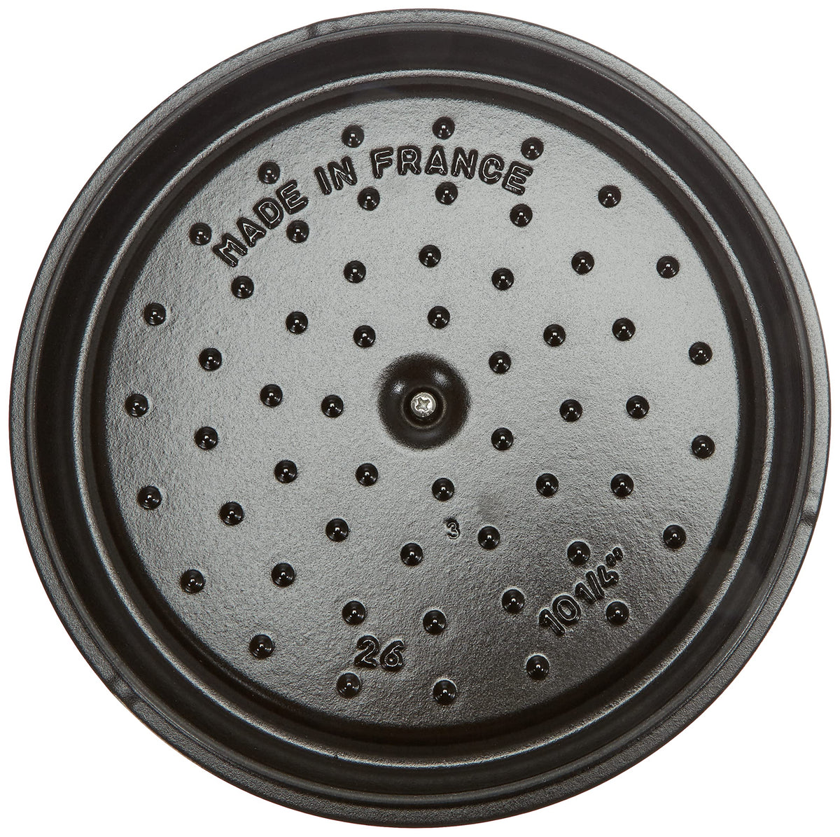 Cocotte shallow Round 26cm Black by STAUB – 4 quarts, 4 liters, Cast Iron, Noir Mat, Model 1007502