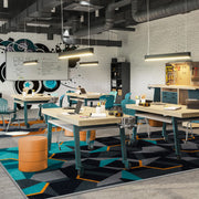 Kid Essentials Stealth Teal 3'10" x 5'4" Area Rug by Joy Carpets – 3'10" x 5'4" (Rectangular), Nylon, Teal, Model 2134B-01