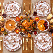 Joyido Thanksgiving Plastic Plates, Pomegranate Design, 125 Piece Set