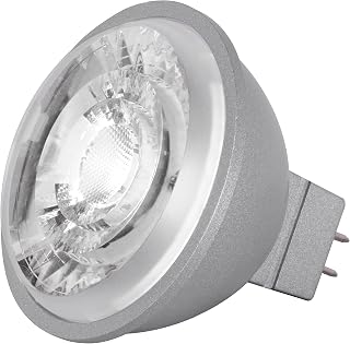 Satco S8638 8W MR16 LED Lamp, Dimmable, 4000K Cool White, 490 Lumens, Gray, GU5.3 Base, 12V AC/DC, Damp Location, 75W Incandescent Equivalent, Rated for Enclosed Fixtures (48 Pack)