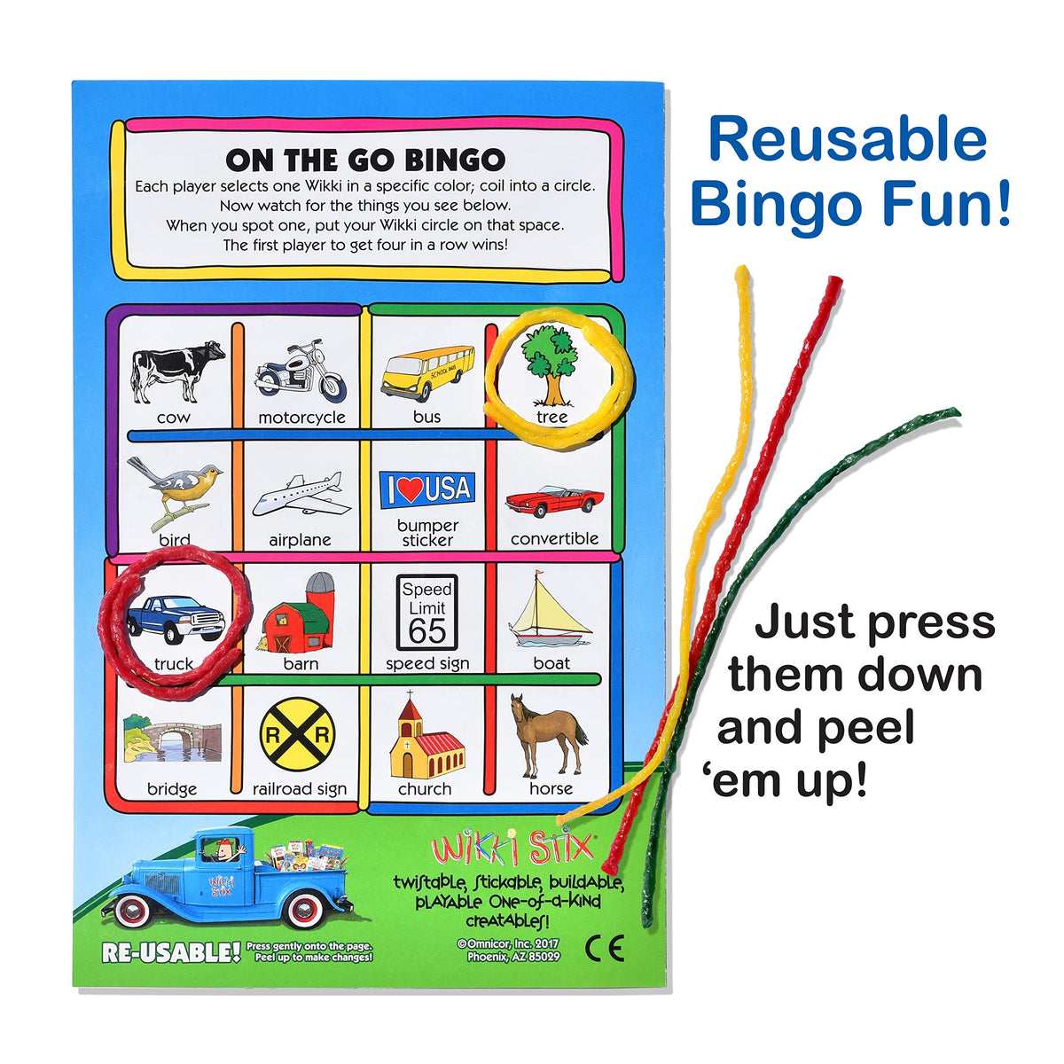 Take Along Fun Travel Kit by Wikki Stix – 8 x 10 x 3 inches, Wax Infused Yarn, Red Case with Multi Color Wikki Stix