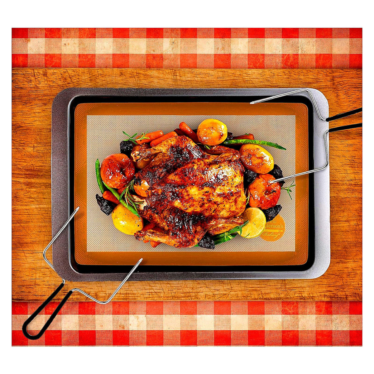 Tliocas Meat Fork Set, Stainless Steel 2 Prongs, Black And Silver