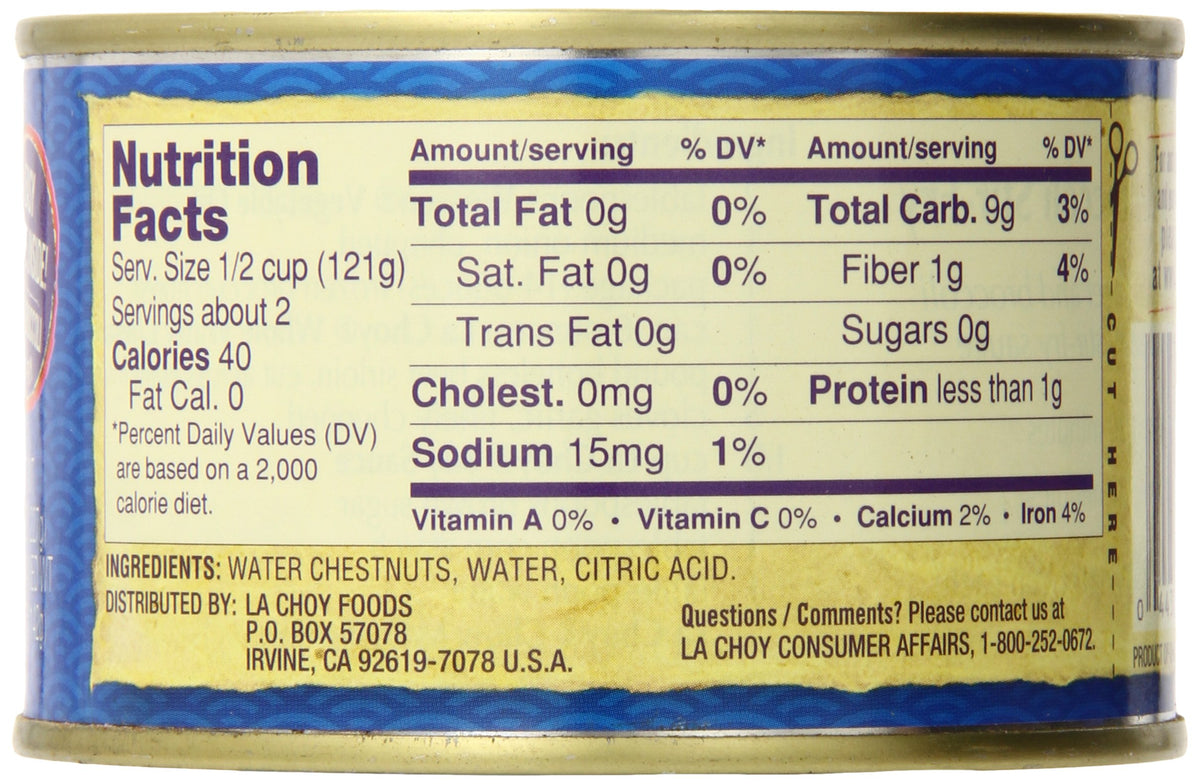 Water Chestnuts by La Choy – 8 Ounce, Pack of 12