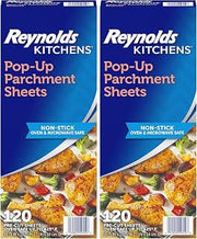Reynolds Kitchens Pop-Up Parchment Paper Sheets, 10.7x13.75 Inch, 120 Sheets (Pack of 2)