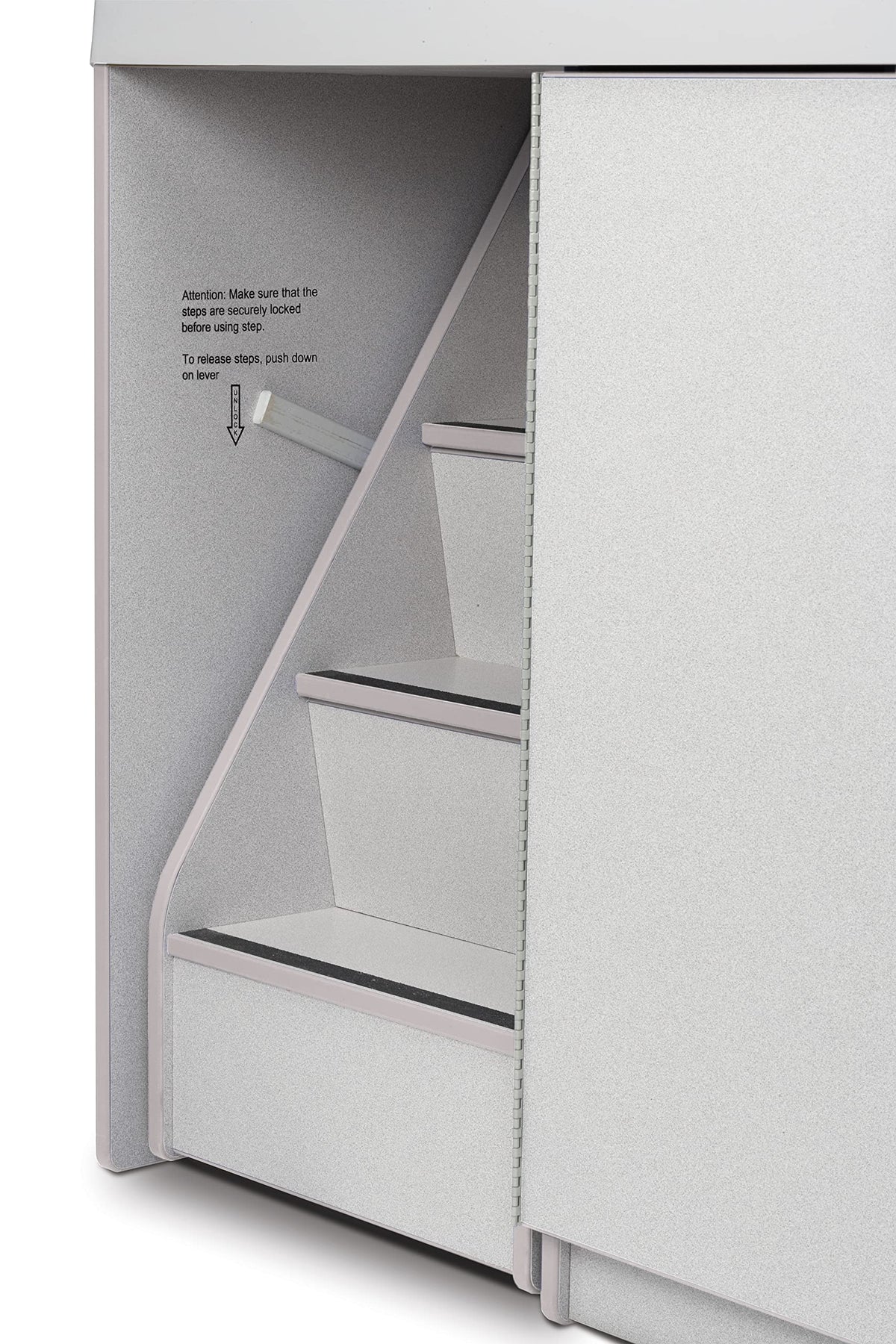 Rainbow Accents Diaper Changer with Stairs - Left - Gray by Jonti-Craft – Wood, Grey, Model 5145JC000