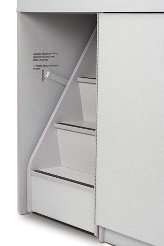 Rainbow Accents Diaper Changer with Stairs - Left - Gray by Jonti-Craft – Wood, Grey, Model 5145JC000
