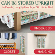 Elf Stor Gift Wrap Organizers, 40.5 x 9 Inches, Clear, Set of 2