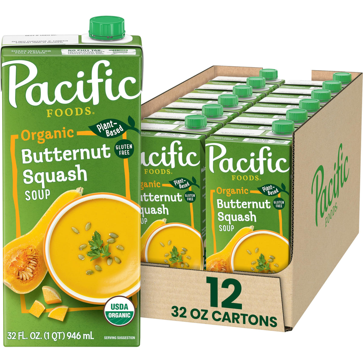 Organic Butternut Squash Soup by Pacific Foods – 32 Fl Oz (Pack of 12), Pack of 12