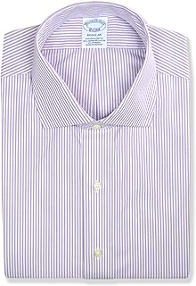 Brooks Brothers Mens Regent Fit Supima Cotton Blend Spread Collar Dress Shirt,