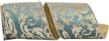 Reliant Ribbon 94052W-069-10D Velvet Plush Glitter Filigree Gold Backed Wired Edge Ribbon, 4 Inch X 5 Yards, Slate