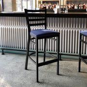 Flash Furniture Blue Vinyl Seat/Black Metal Frame / Set of 1 / Traditional Barstools