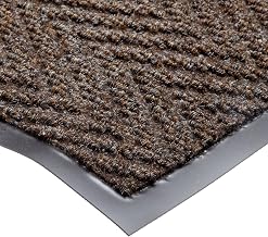 Notrax T40 Chevron Heavier Weight Carpet Mat, for Wet and Dry Areas, 3' Width x 5' Length x 5/16" Thickness, Dark Brown