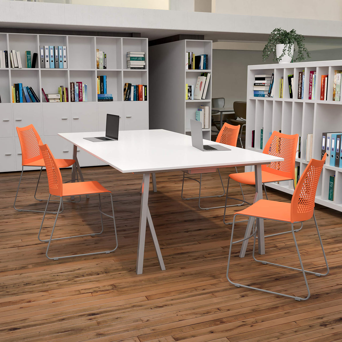 Flash Furniture Orange / Set of 5 / Classic Stacking Chairs