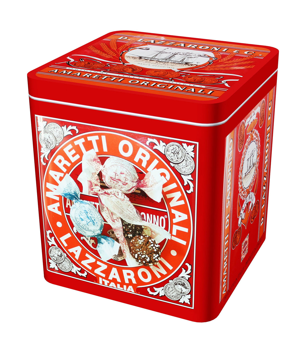 Amaretti, 16-Ounce Tin by Lazzaroni – 1 Pound (Pack of 1), Premium pack