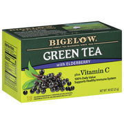 Green Tea with Elderberry Plus Vitamin C by Bigelow Tea – 18 Count (Pack of 6), Natural, Pack of 6, Model SVQQPE