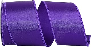 Reliant Ribbon 92575W-064-40F Satin Value Wired Edge Ribbon, 2-1/2 Inch X 10 Yards, Purple