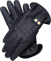 Masterpiece Men's Premium Quality Motorbike Lambskin Leather Winter Warm Dress Driving Cycling Trekking Texting Gloves (Black, Small)
