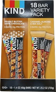 Kind Bars Peanut Butter Dark Chocolate & Caramel Almond & Sea Salt Variety Pack Net 18 X 1.4 Oz Net Wt (25.2 Oz),, ()