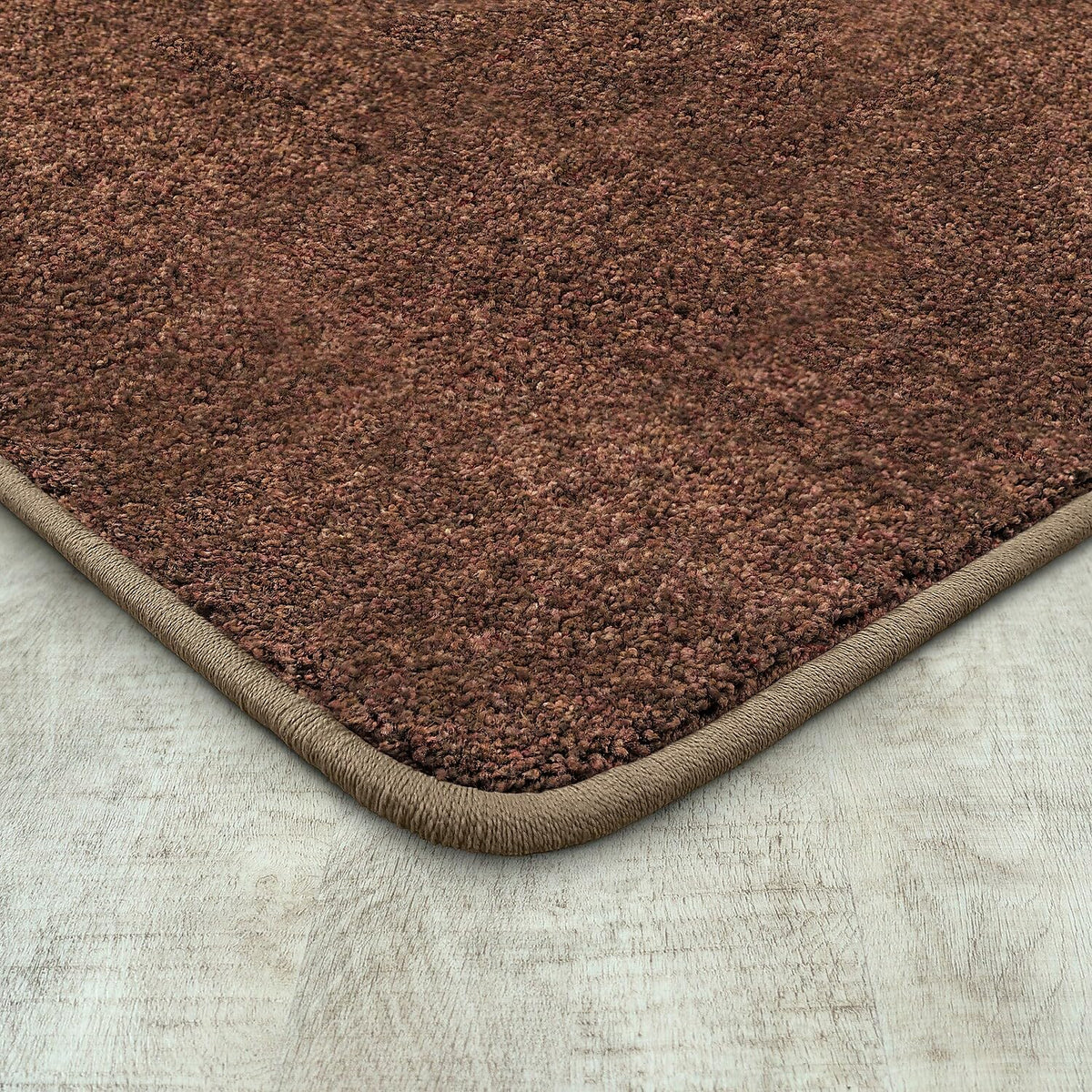 Endurance Solid Colored Area Rug in Color Brown by Joy Carpets – 4' x 6' (Rectangular), Polyester, Brown, Model 80N-10