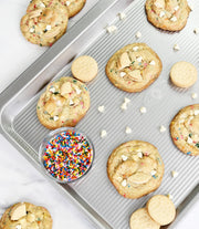 Bakeware Aluminized Steel Cookie Scoop Pan by USA Pan – Large, Plastic, Silver, Model 10305LC