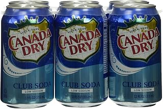 Canada Dry Club Soda, Low Sodium, 6pk, 12 oz