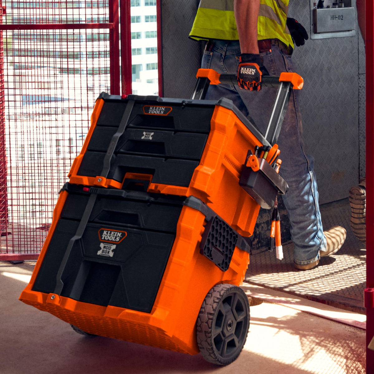 MODbox 3-Drawer Tool Box Organizer by KLEIN TOOLS – 50.0 pounds, Polymer,Alloy Steel, Orange, Model 54823MB
