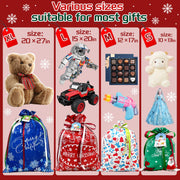 Diamerd Christmas Drawstring Gift Bags, 38 Count Assorted Sizes