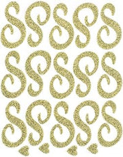 Reliant Ribbon Floral Accessories - Script Characters Std - Letters & Numbers Rd, Gold, Std, 1 Piece