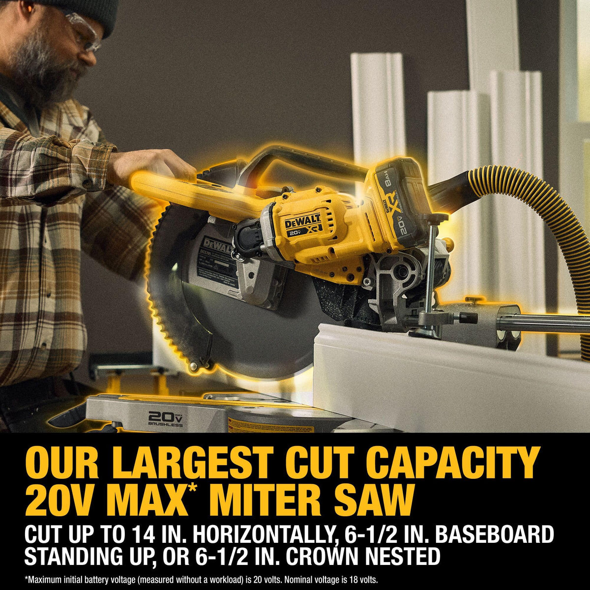 20V MAX XR 12 in. Double Bevel Sliding Miter Saw Kit () by DEWALT – Blend, Black, Yellow, Model DCS785WW1