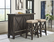 International Yosemite Solid Wood Upholstered Bar Stool by Modus Furniture – 31Hx18Wx14D inches, Pine, Café, Model 7YC968U