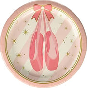 Creative Converting 8 Twinkle Toes Ballerina Ballet Birthday Party Paper Dessert Plates, Multicolor, 7"