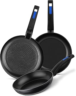 Monix Martin berasategui Forged Aluminium Frying Pans, Set of 3, Black, 26 cm, Pack of 3