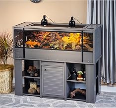 New Age Pet ECOFLEX X-Large Reptile Enclosure with Matching Cabinet Stand Set in Grey